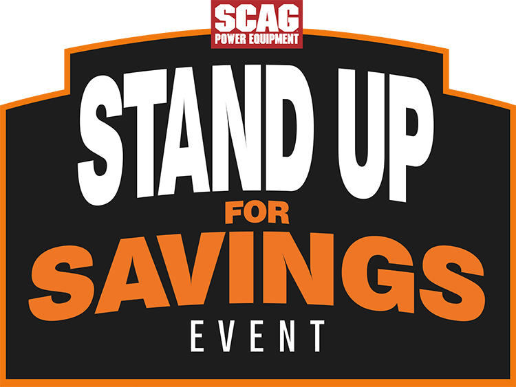 Scag Stand Up for Savings Event Logo