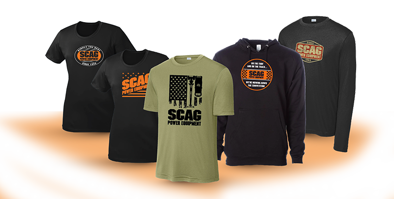 Scag t-shirts and hoodies
